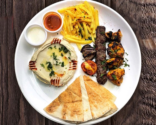 Mixed Grill with Hummus and Fries
